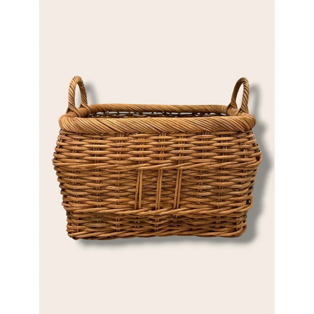 Medium Square Rattan Harvest Basket Brown - Threshold Studio McGee, Target